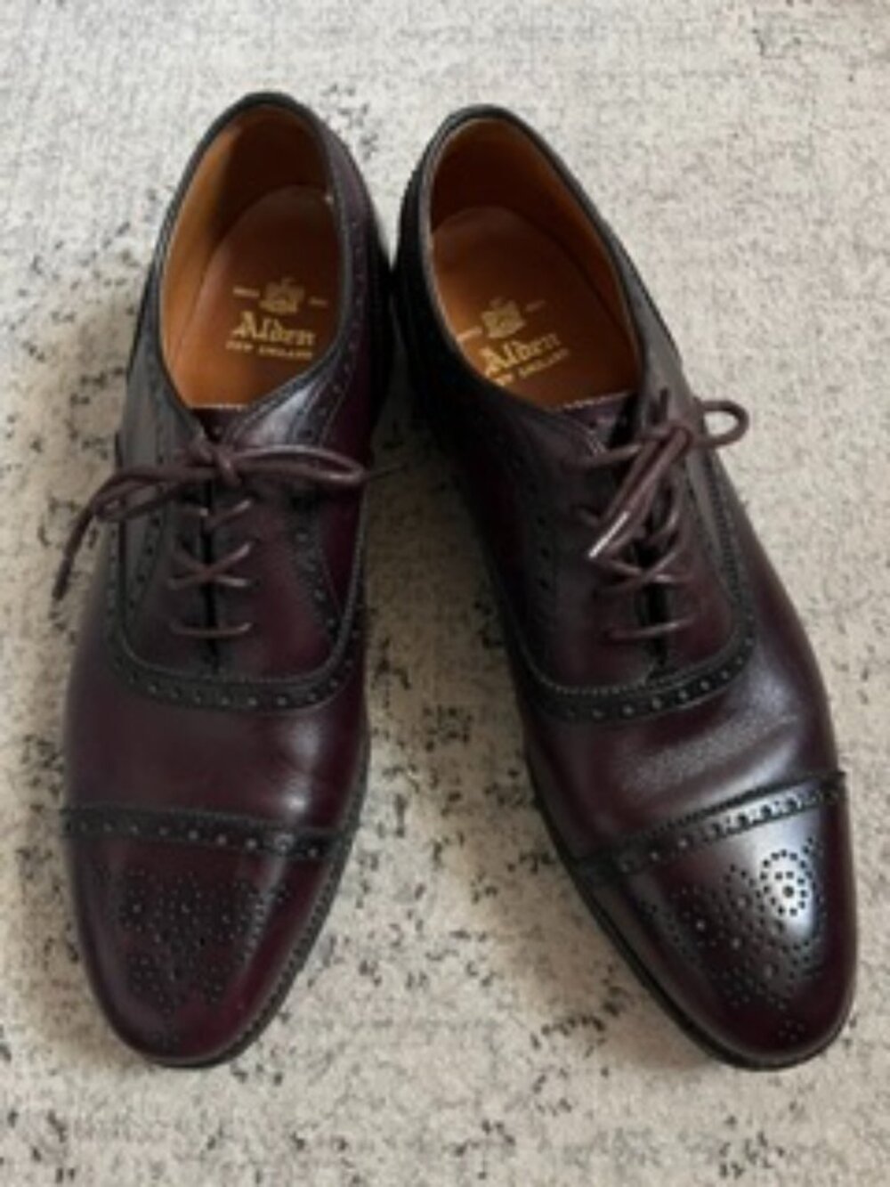 Alden New England Medallion Tip Bal Oxford Leather Shoes Men's 8.5
